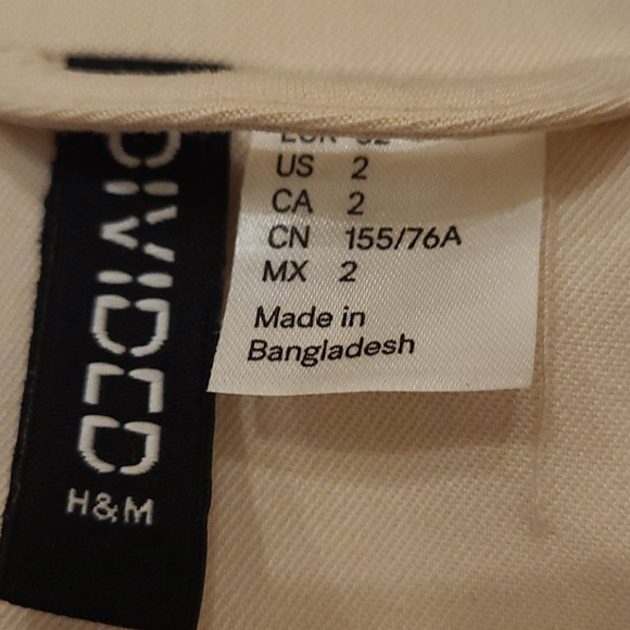 H&M Jacket/Blazer - Off-white/Tan - Picture 2 of 6